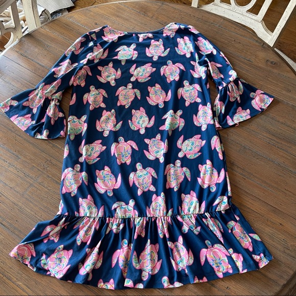 Simply Southern bell sleeve turtle print dress - Picture 11 of 16